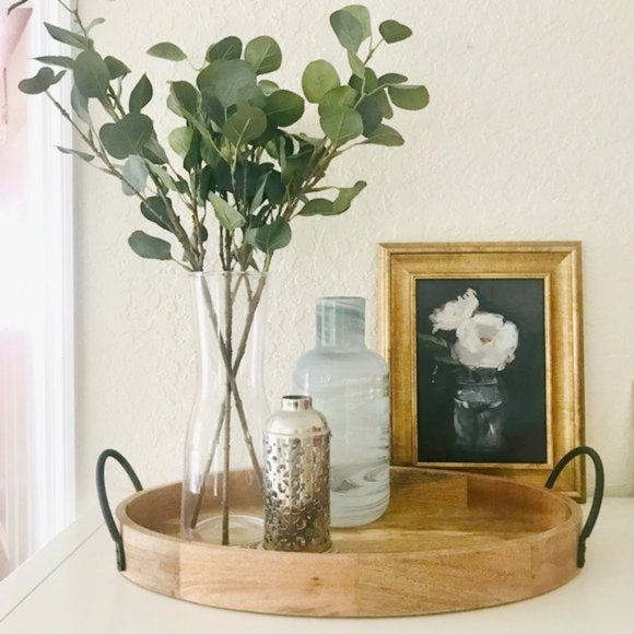 NWT Studio McGee Art Print Gold Framed Navy Blue White Floral Wall Canvas - Picture 4 of 5